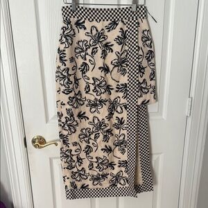 C/MEO Collective Black Midi Wrap Skirt size medium